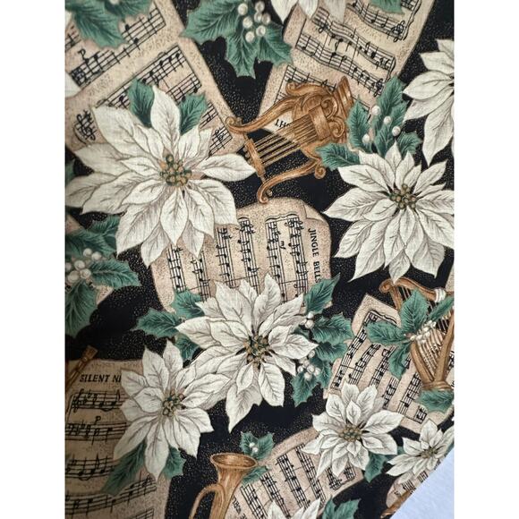 Womens VTG Robyn-Lyn Poinsettia Sheet Music Teacher Holiday Christmas Vest 2X - Picture 3 of 5